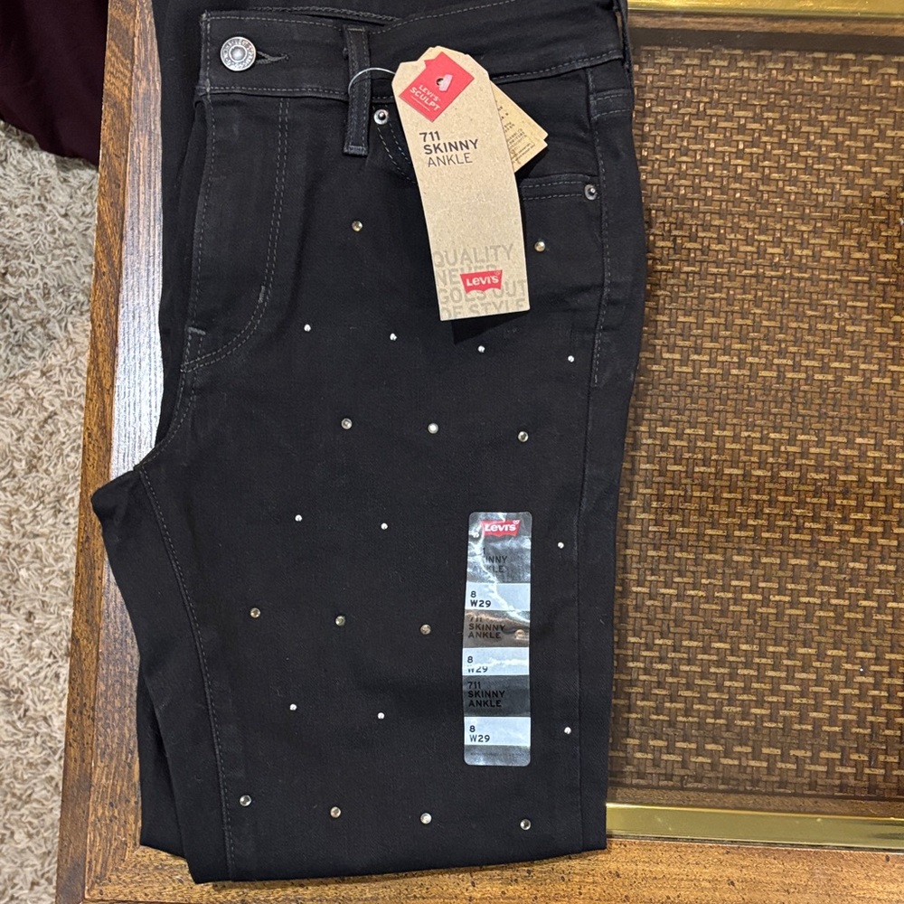 Levi's Women's Studded Black Skinny Jeans
